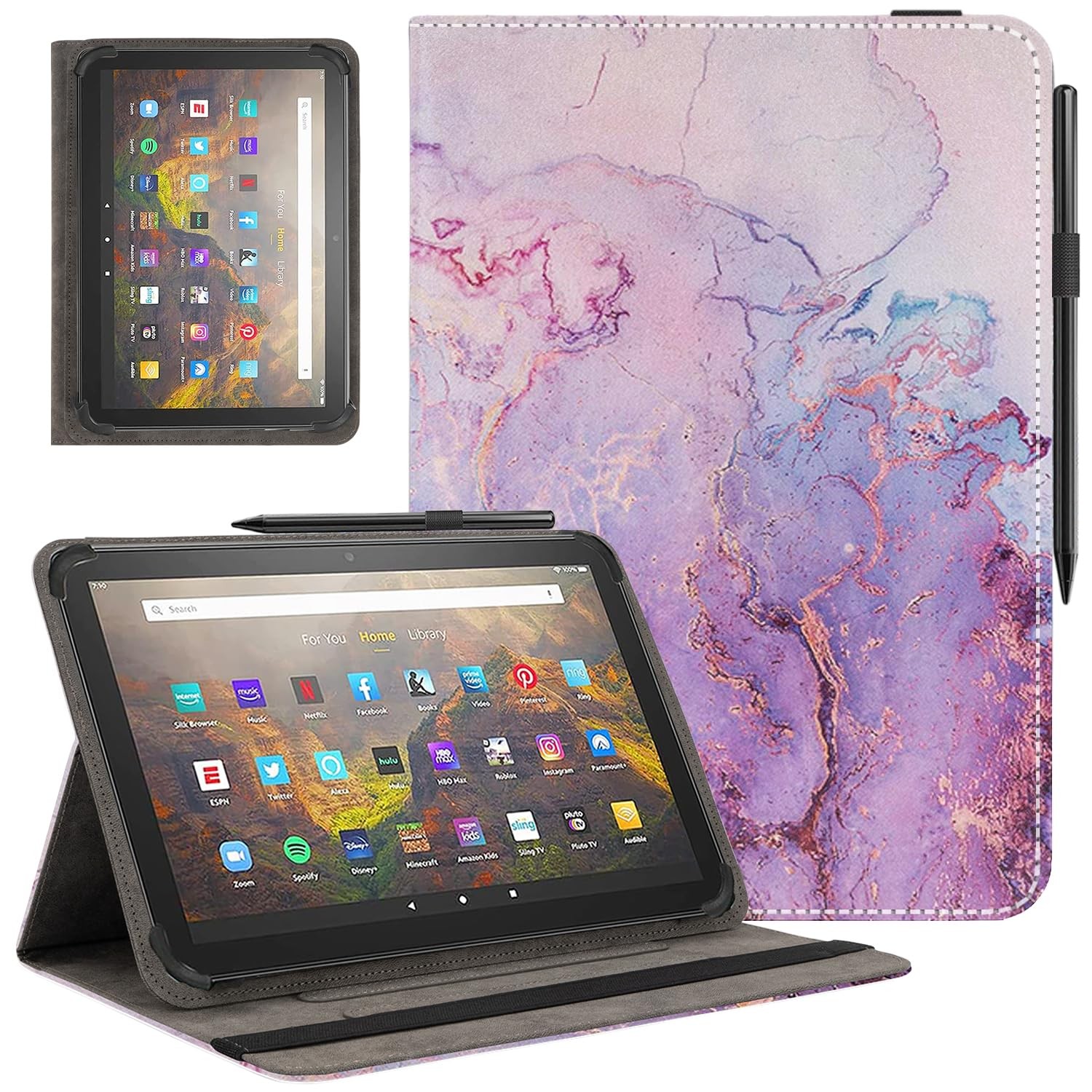 Phondazvi Universal 11 12 Inch Android Tablet Case, 11-12 inch, Marble Purple
