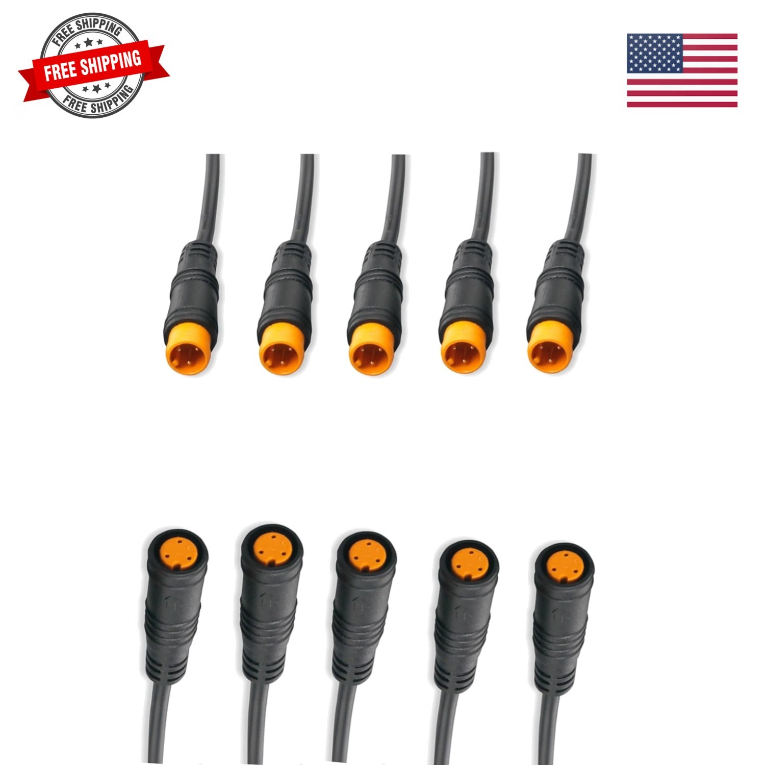 Julet 4Pin 3pin 2pin Male Female Waterproof Cable Electric Bike Extension Cab...