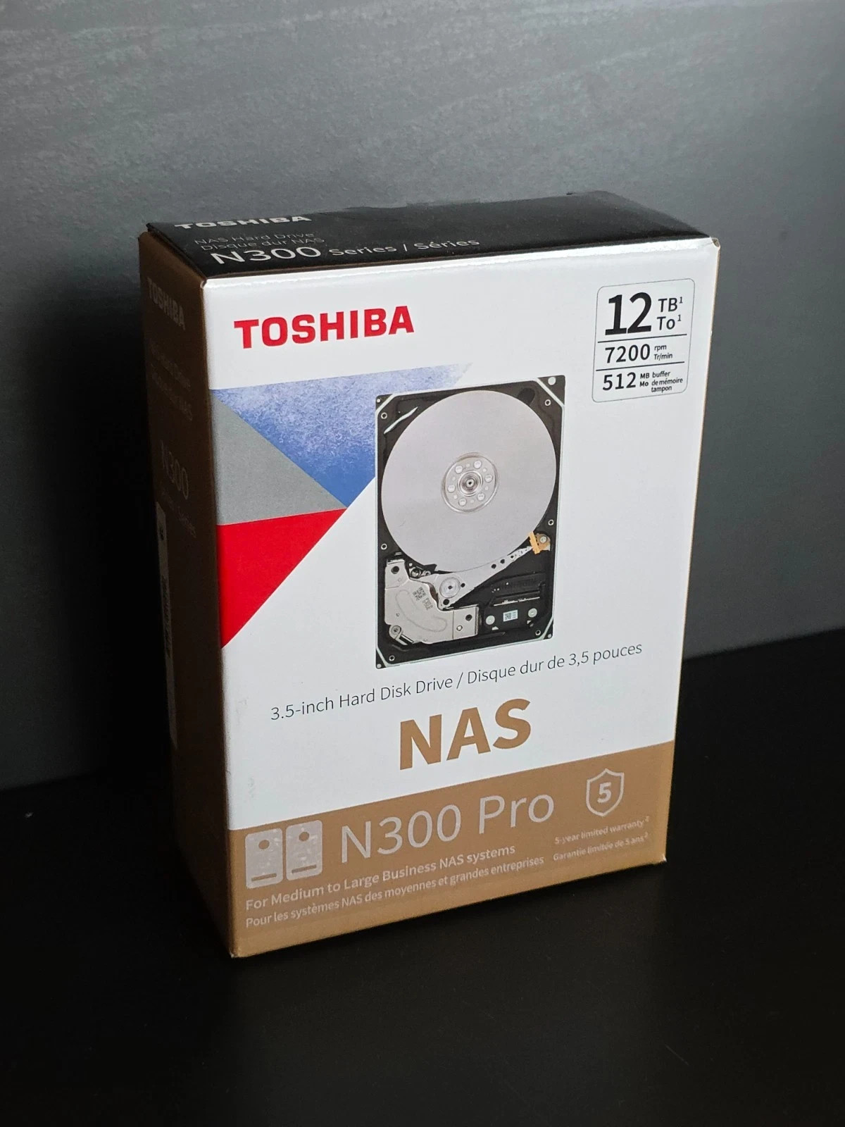 Toshiba N300 Pro 12TB NAS Hard Drive  7200 RPM 512MB 3.5 Inch