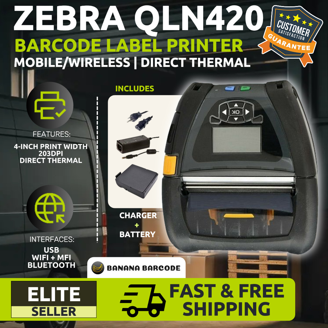 ✅Zebra QLn420 Mobile Printer | WiFi, Bluetooth, MFi (iOS) | QN4-AUNA0M00-00🔥⭐