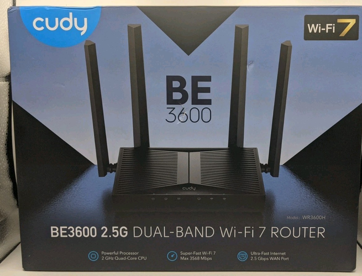 Cudy BE3600 WiFi 7 Router Dual Band Gigabit Wireless WR3600H