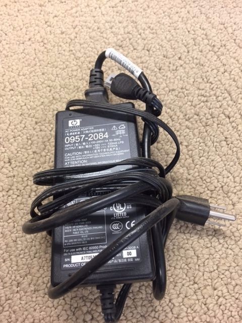 HP 0957-2084 AC POWER ADAPTER FOR HP PRINTERS W/ Power cable. USA SELLER-69b