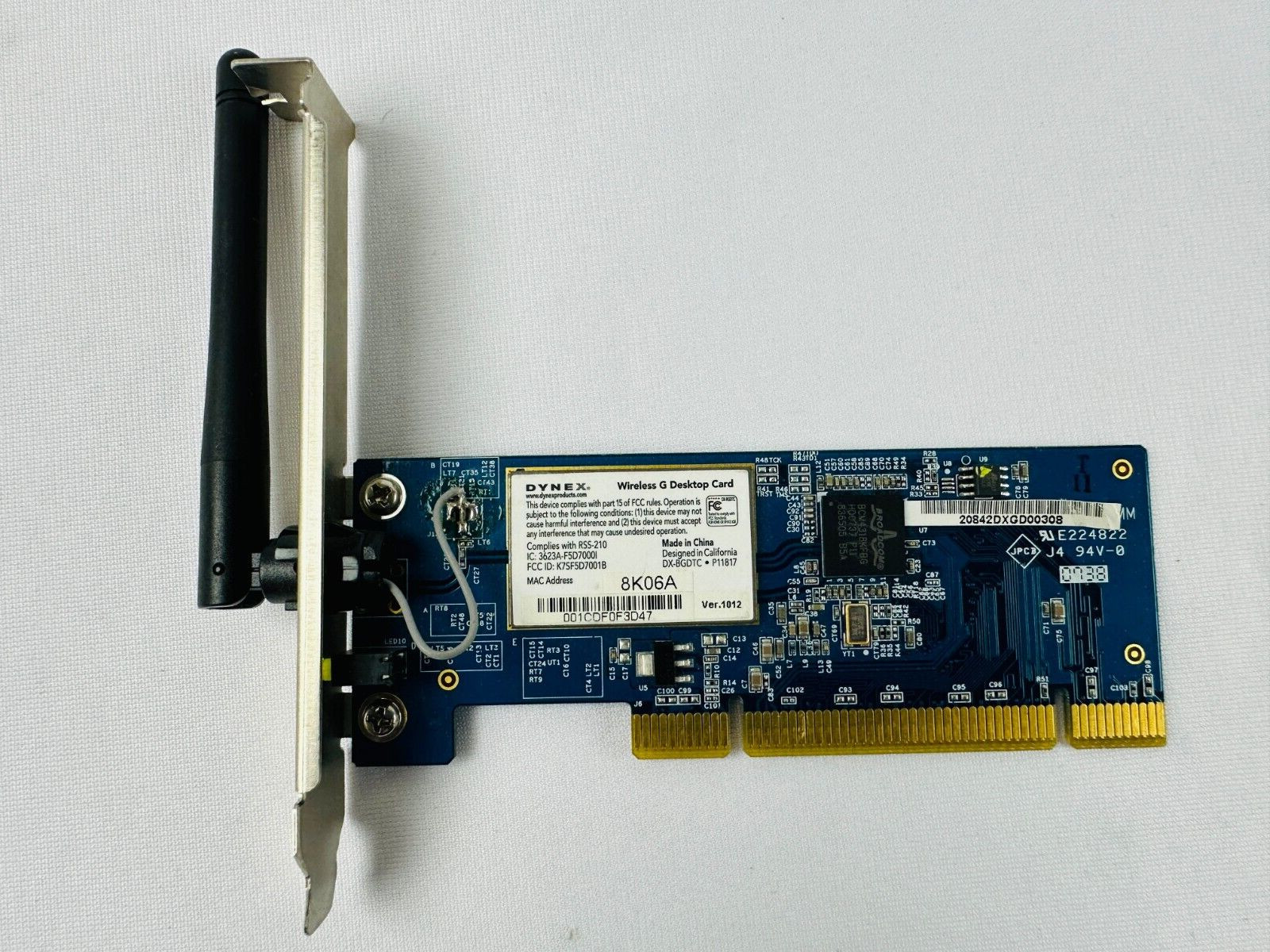 Dynex DX-BGDTC Wireless-G Desktop Adapter Card