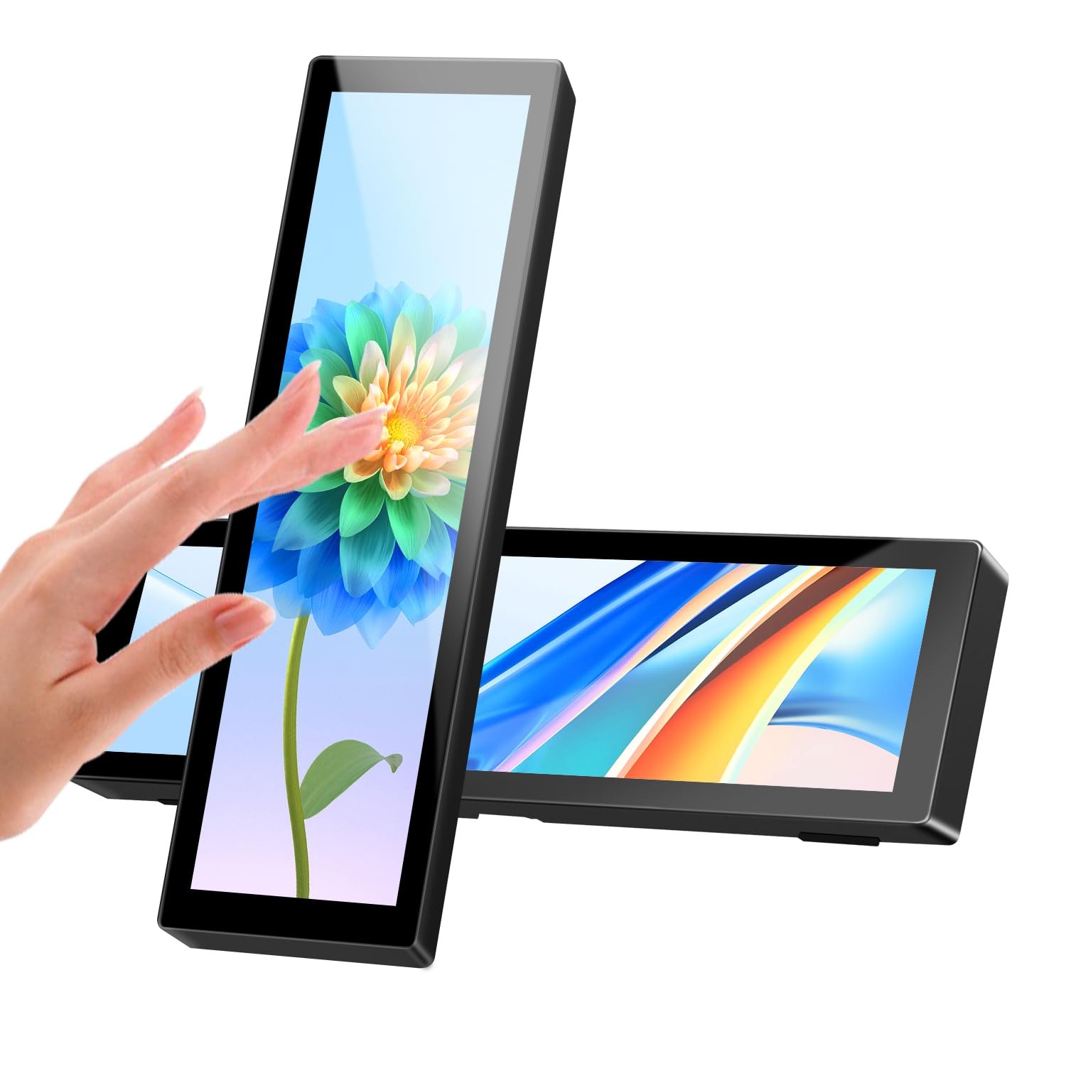 AISHICHEN Mini Monitor PC, Upgraded 8.8 Inch Small Touchscreen Monitor 1920x480