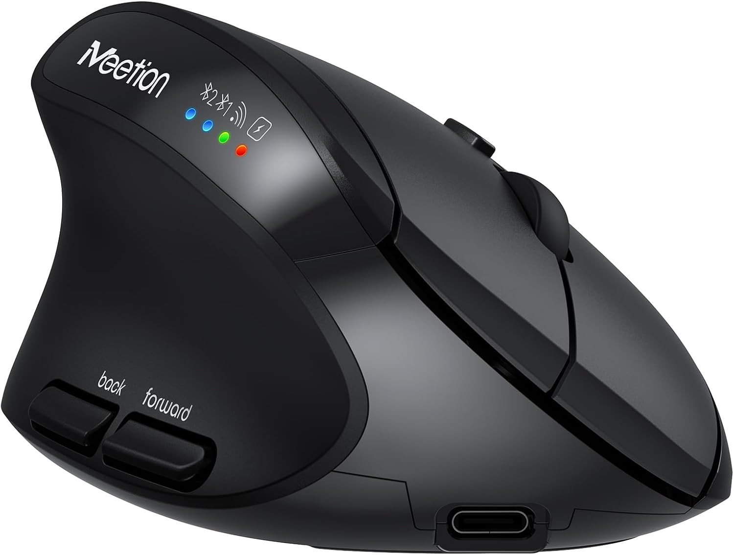 Left-Handed Ergonomic Vertical Mouse, Wireless, Rechargeable, Black