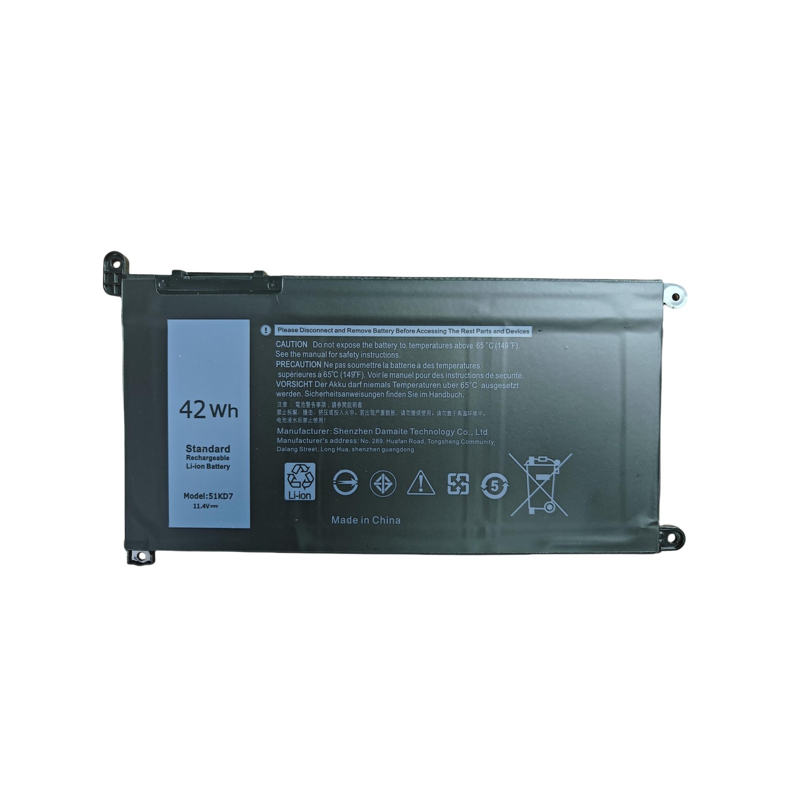 51KD7 Laptop Battery Replacement for Dell Chromebook 11 3100 3180 3189 5190 3...