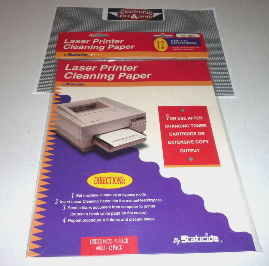 STATICIDE ACL-8023 LAZER PRINTER CLEANING PAPER