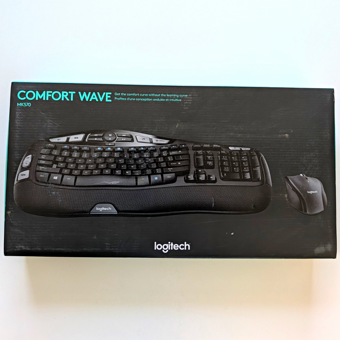 Logitech Comfort Wave MK570 Wireless Ergonomic K350 Keyboard & M510 Mouse Black