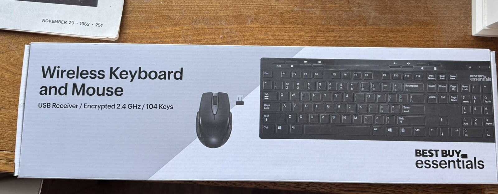 New Best Buy Essentials Wireless Keyboard And Mouse With Nano USB Receiver