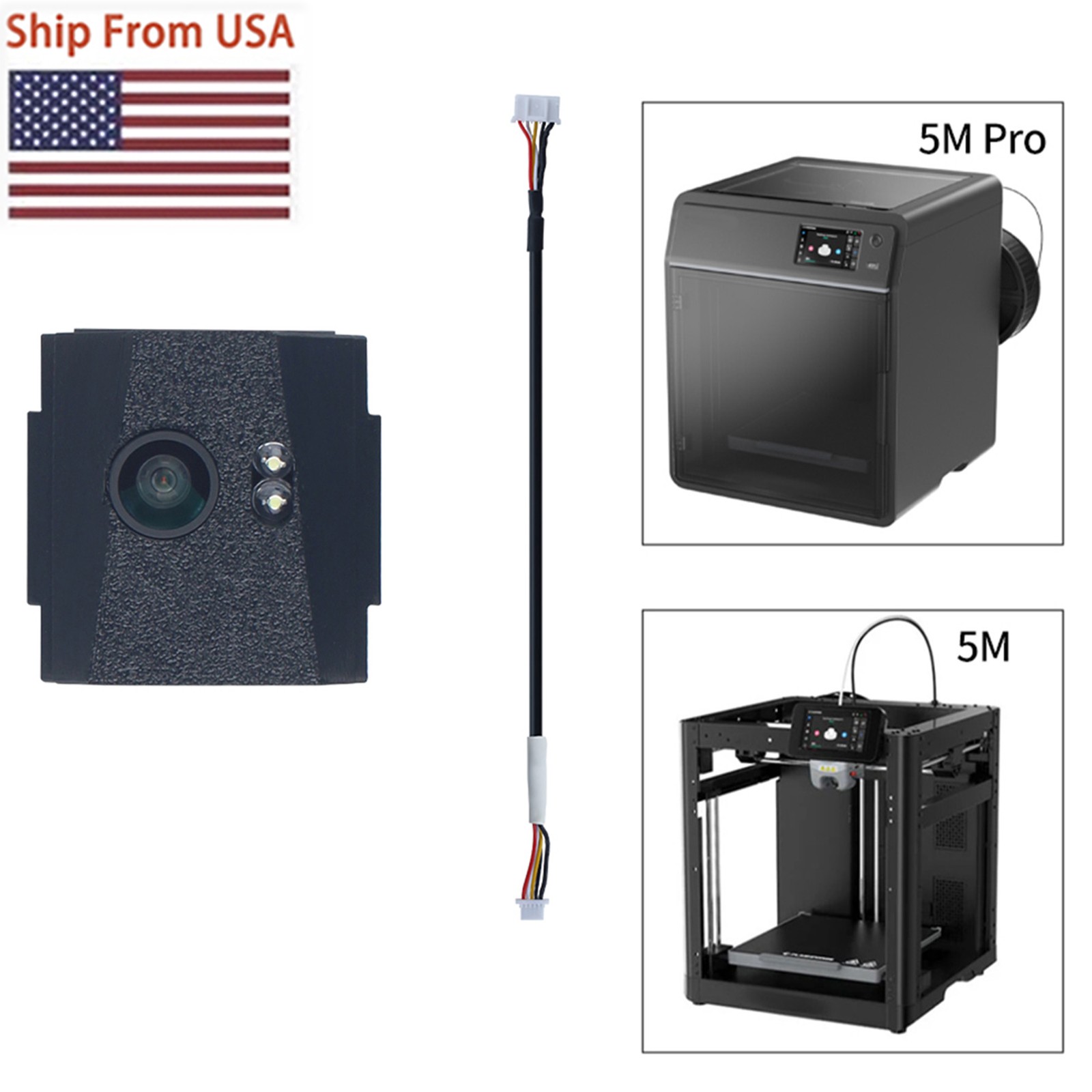 Printing Surveillance Camera Extension Cord for AD 5M/5M Pro 3d Printer