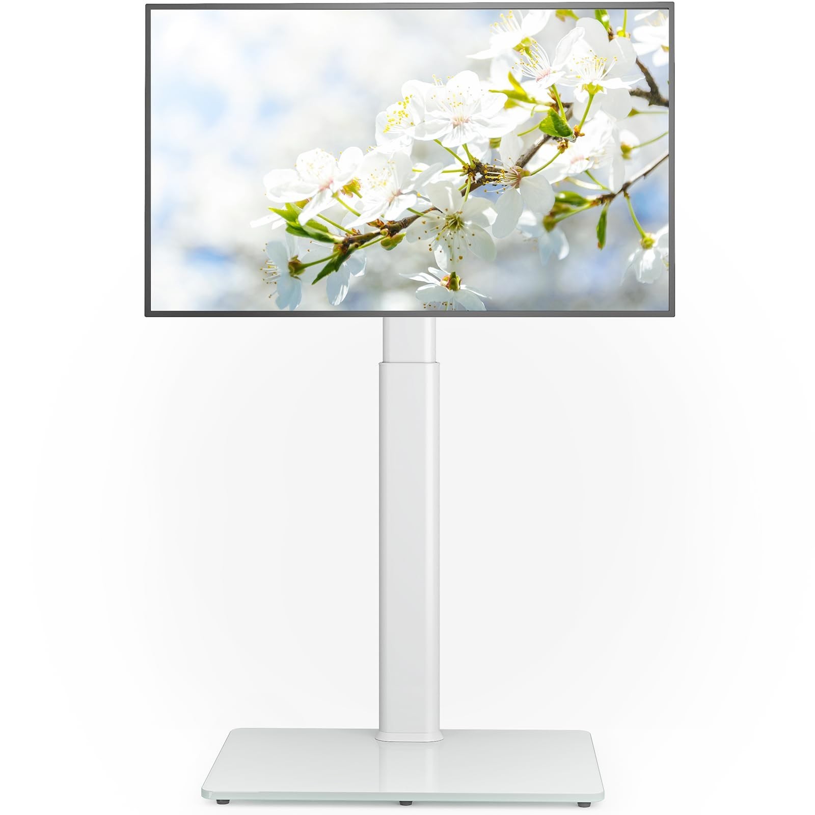 Universal Floor TV Stand with Mount 70 Degree Swivel 9 Level Height Adjustabl...