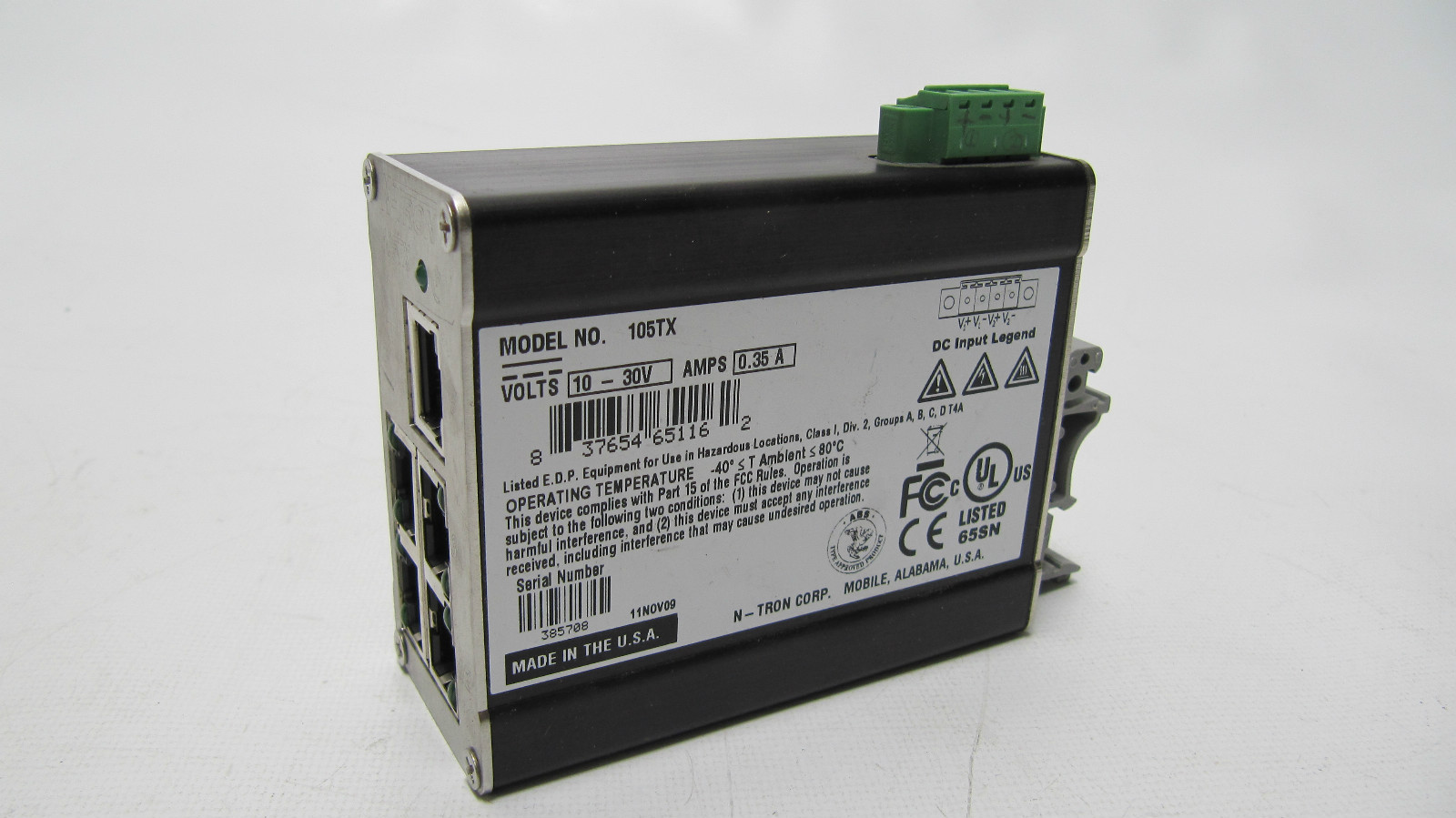 N-Tron 5 Port Industrial Un-managed Ethernet Switch  105TX