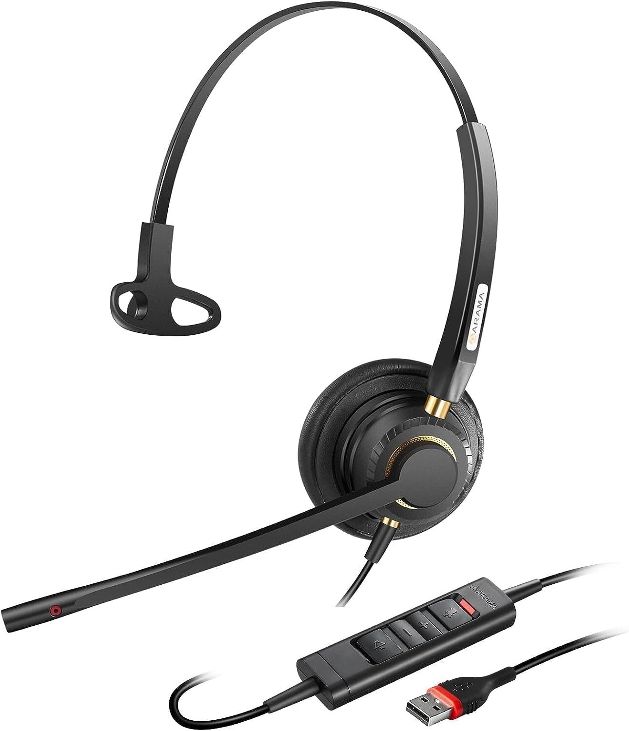 USB Headset with Microphone Noise Cancelling & Audio Controls Ultra Comfort USB 