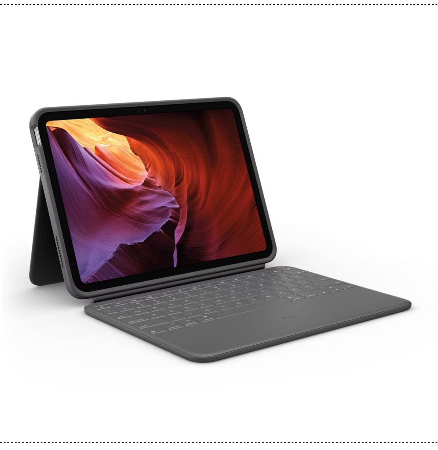 Open Box - Logitech Rugged Folio for iPad 10th Gen and A16 - Oxford Gray