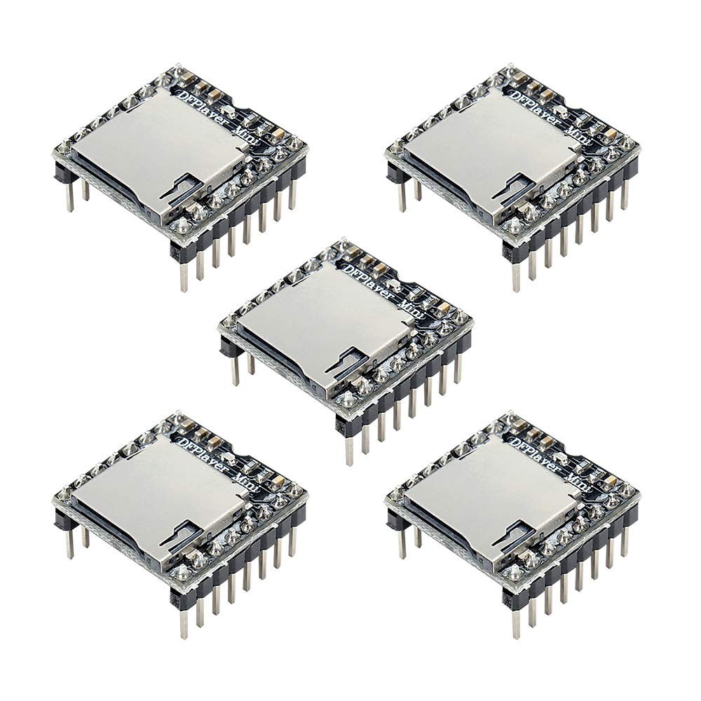 5PCS DFPlayer Mini Mp3 Player Board Module Voice Decode Board Support TF Micr...