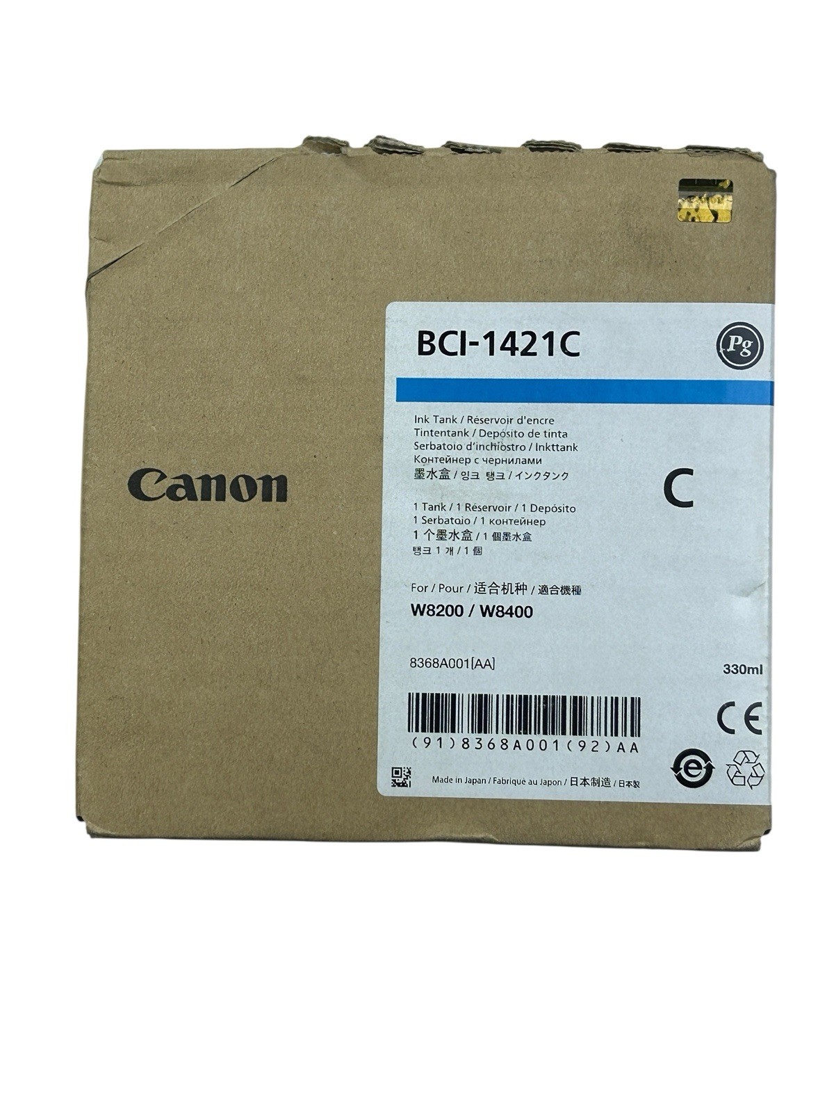 Canon BCI-1421C Cyan Ink Tank (330 ml)  For W8400 / W8200 Exp 01/2017 New