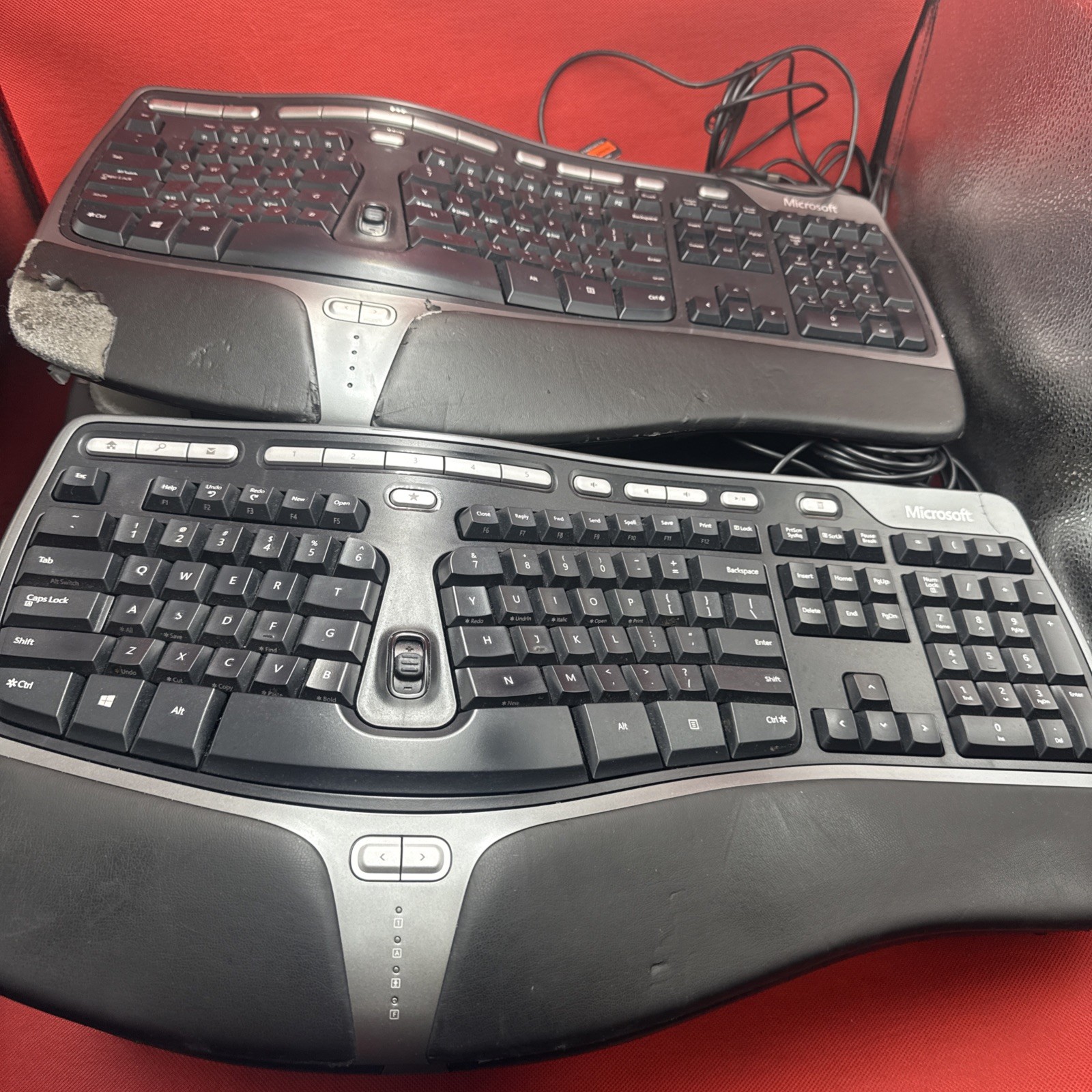Lot Of 9 Microsoft Natural Ergonomic Keyboard 4000 V1.0 Black Wired USB KU-0462