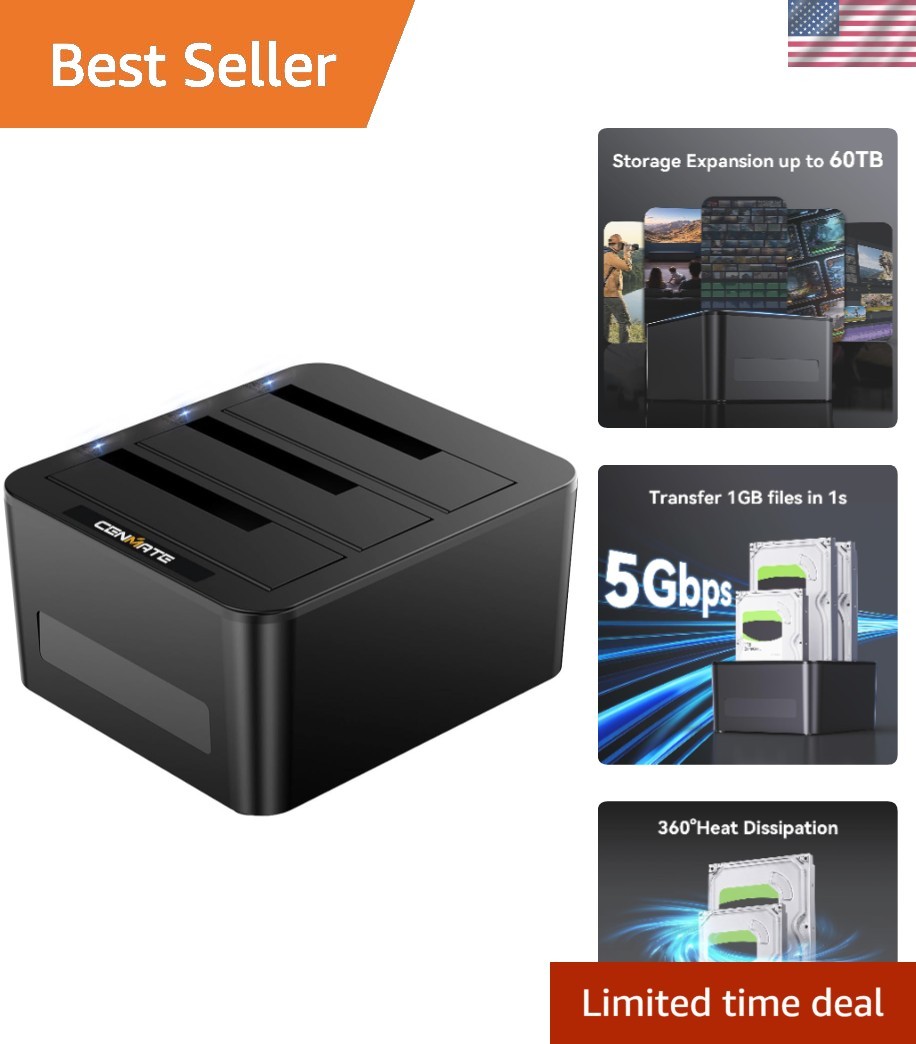 Versatile Hard Drive Enclosure for 2.5”/3.5” Drives - Hot Swappable, USB A/C 3.0