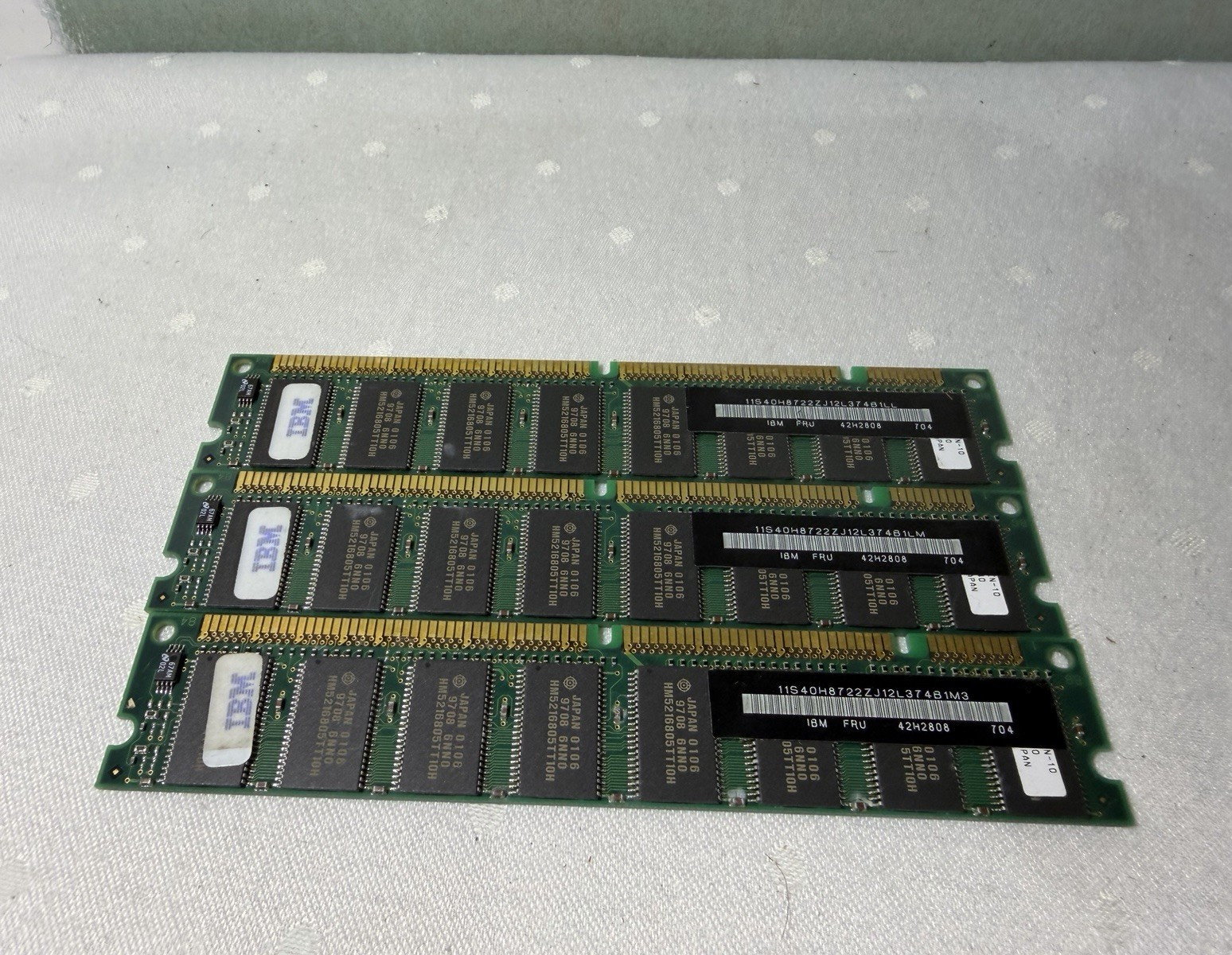 Lot of 3 IBM FRU 42H2808 SDRAM DIMM Memory Modules Hitachi RAM
