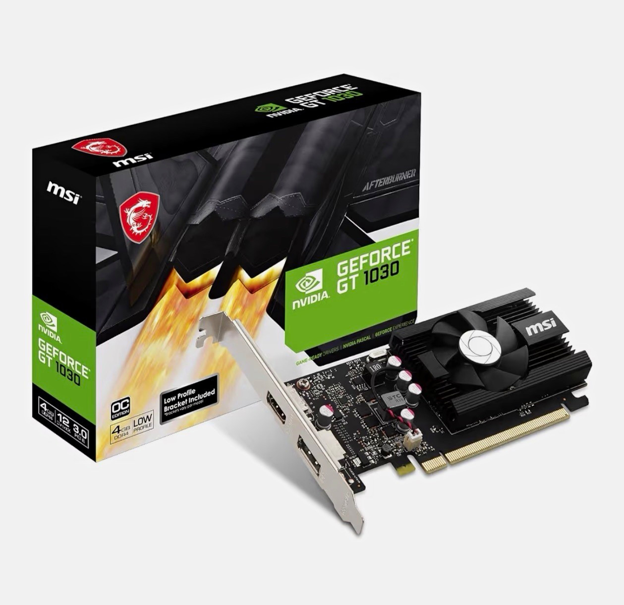 MSI GeForce GT 1030 4GB GDDR5 Low Profile PCIe x16 HDMI DisplayPort