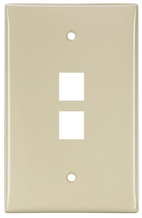 (3-PACK) Leviton 41080-2IP IVORY 2 Port Keystone Wall Plate. NIB.