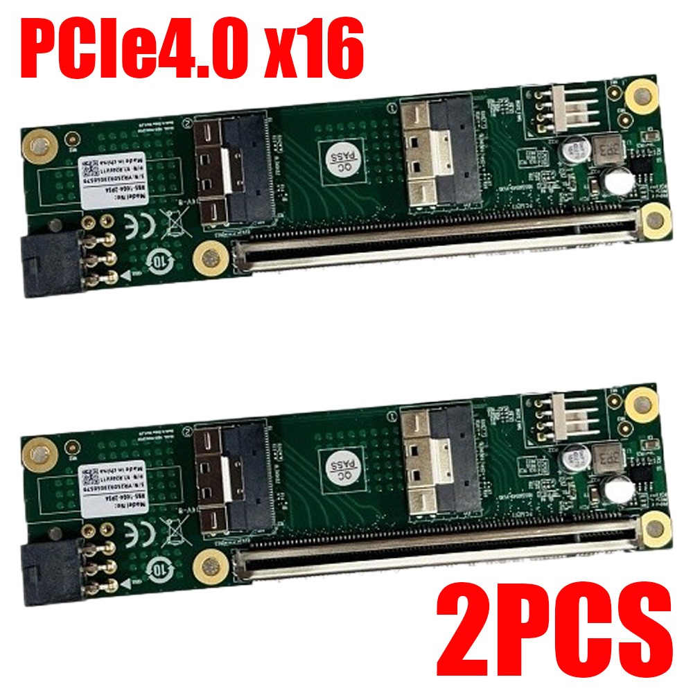 2PC SlimSAS 8i x2 to PCIe4.0x16 Slot Adapter SFF8654 Riser Card GEN4 for Network