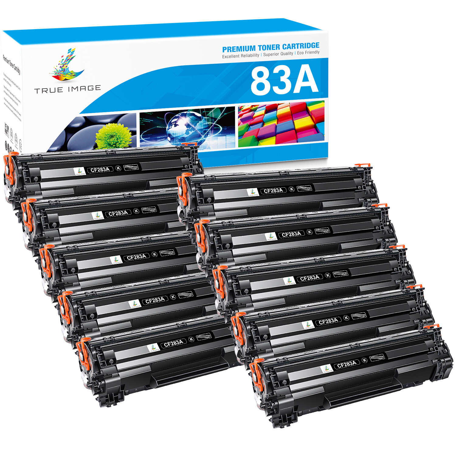 10 Pack CF283A Toner Cartridge For HP 83A Laserjet Pro mfp M125nw M127fw M127fn