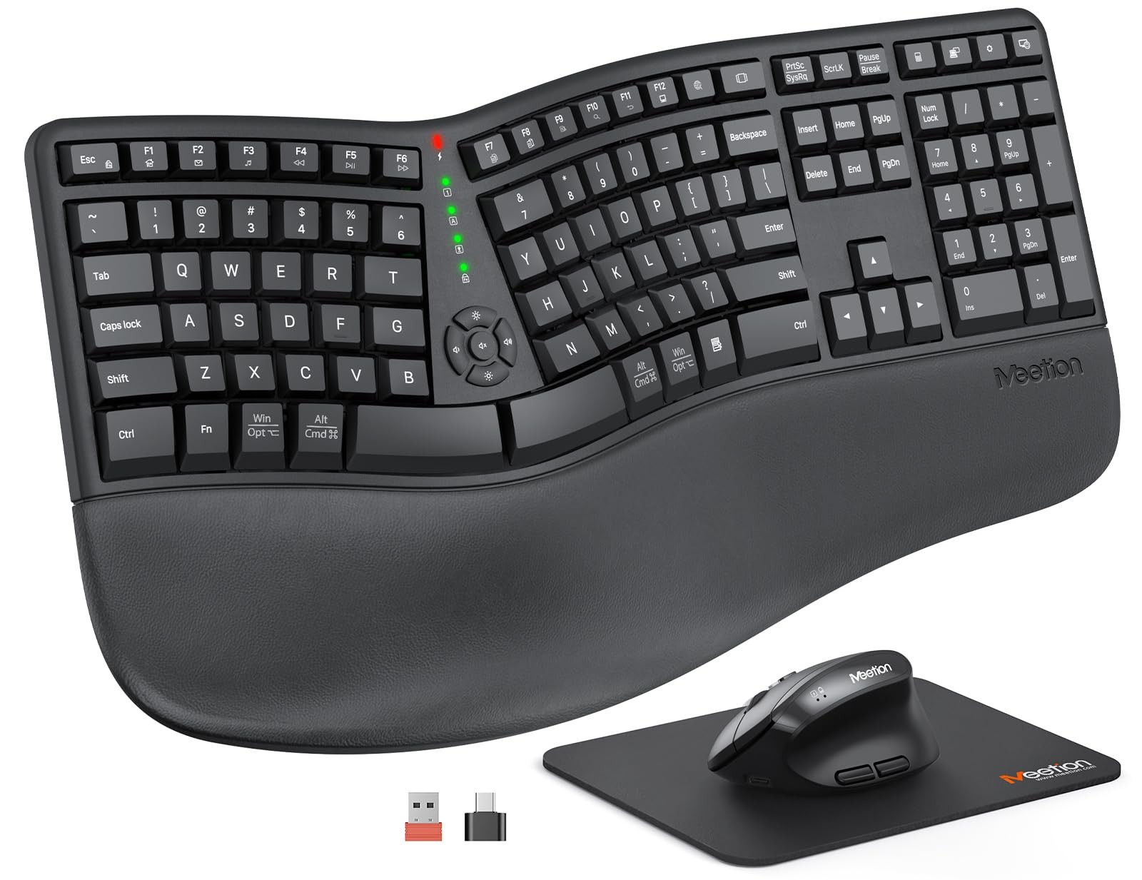 Ergonomic Keyboard and Mouse Combo, Split Design, Vertical Mouse
