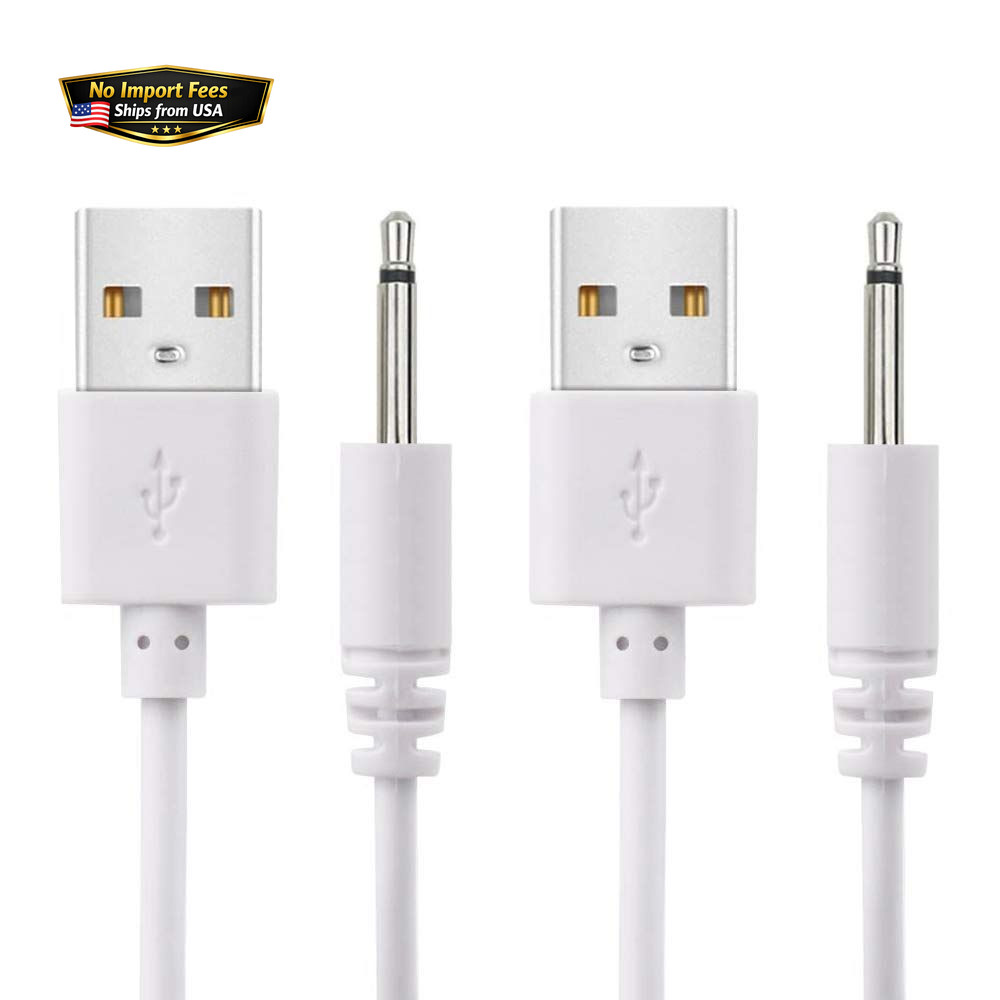 BATSOEASY 2 Pack 2.7ft Replacement DC Charging Cable, 10 centimeters, White 