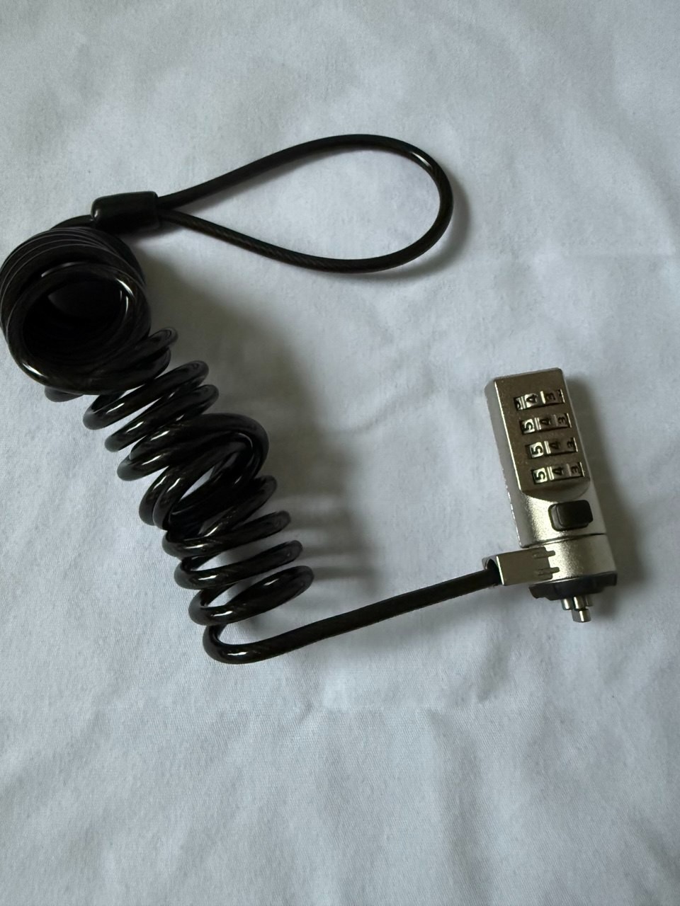 Kensington Portable Combination Laptop Lock Coiled Cable Y-Bar Security Braces