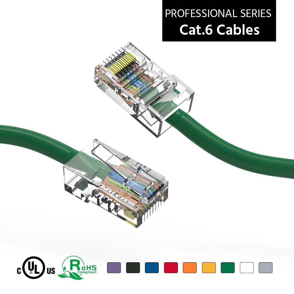 75Ft CAT6 UTP Ethernet Network Non Booted Cable Green