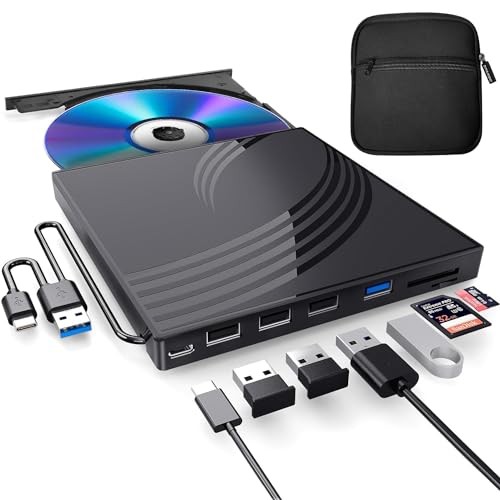 BPAKDU EXTERNAL CD/DVD DRIVE FOR LAPTOP WITH CARRYING CASE,DVD - Scratch & Dent