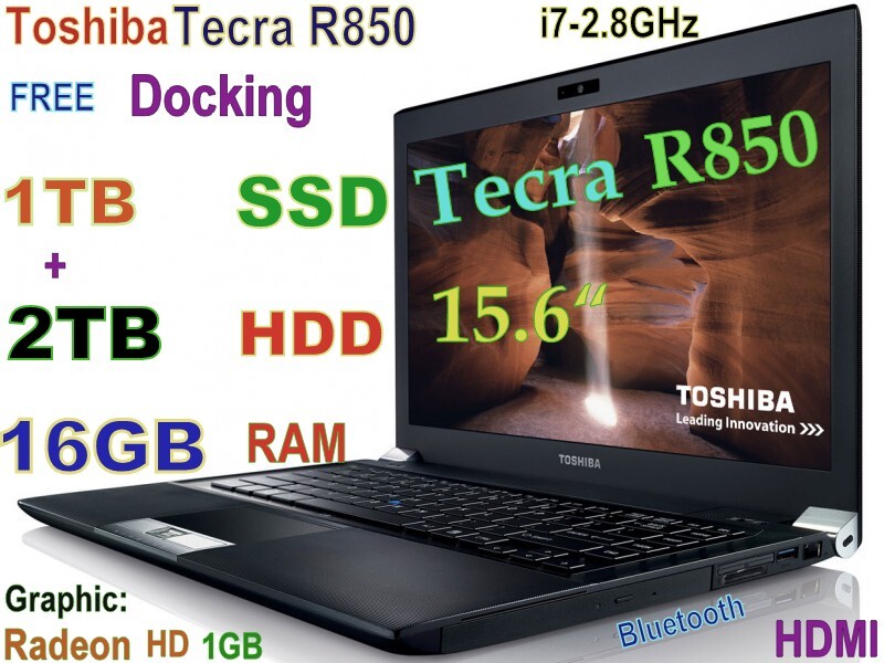 3D-Design TOSHIBA Tecra R850 i7-2.8GHz (1TB SSD + 2TB) 16GB 15.6 RADEON + Dock