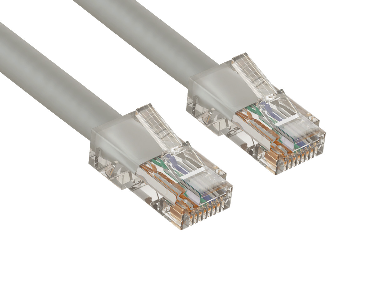 100ft Cat6 UTP Non-Booted Ethernet Network Patch Cable 24AWG Bare Copper, Gray