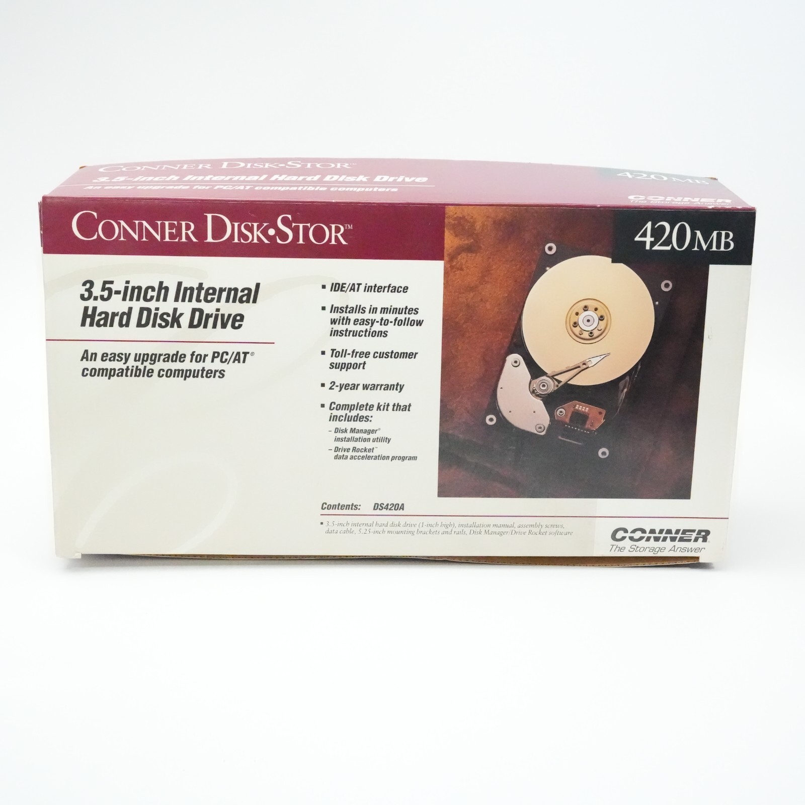 EMPTY BOX ONLY for Conner 9446 Hard Disk Drive HDD 420mb Computer Collectable