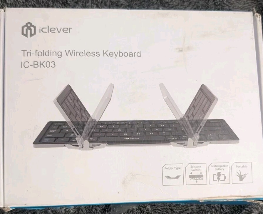 iClever Tri-folding Wireless Keyboard Bluetooth Multi Device IC-BK03