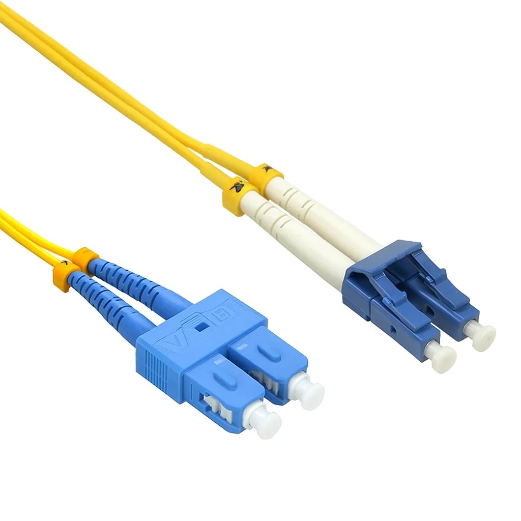 LC/UPC to SC/UPC OS2 9/125 Duplex Fiber Patch Cable 1m-20m