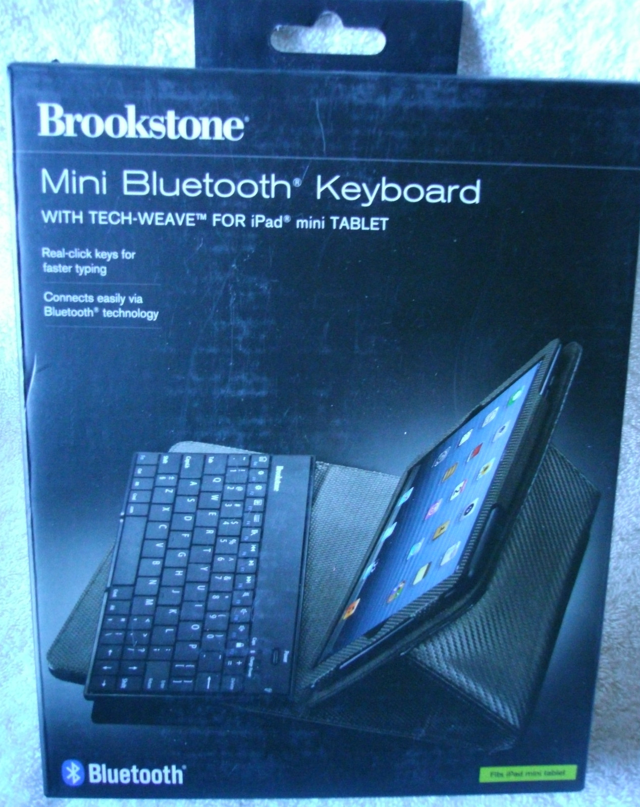 Brookstone Mini Bluetooth Keyboard W/ Tech-Weave For iPad Mini Tablet "Graphite"