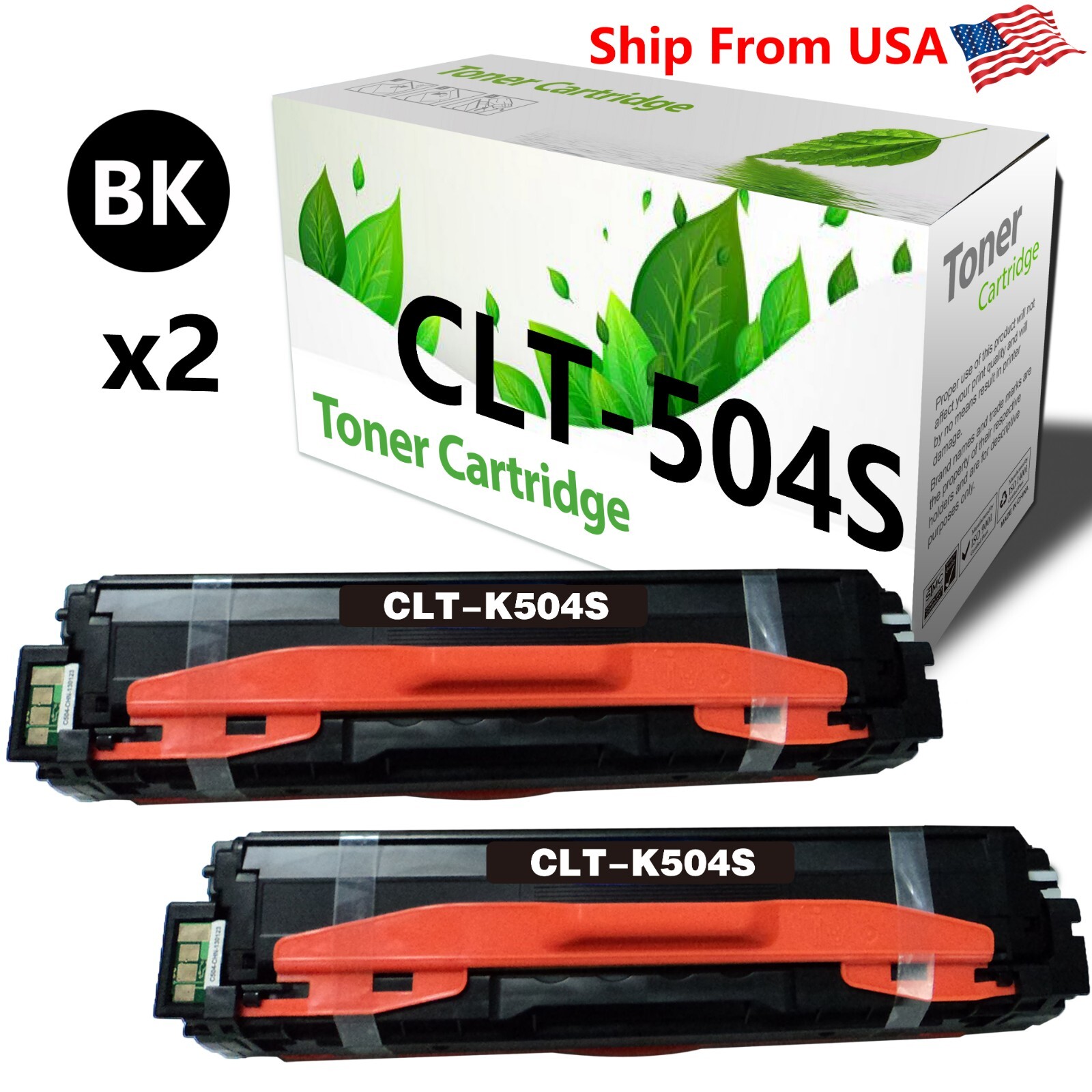2-Pack CLT-504S 504S Black Toner Cartridge Fit For CLP-470 CLX-4195
