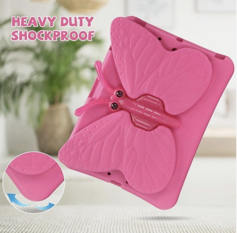 Shockproof Pink Silicone Protective Shell/Skin Tablet Case Cover 10 in Butterfly
