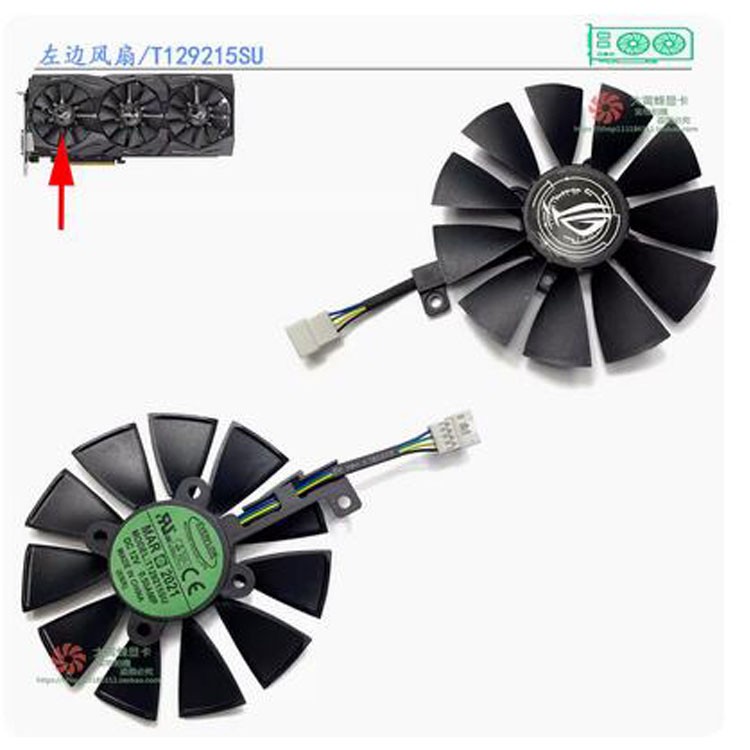 For ASUS GTX1060 1070 1080 ROG Raptor Graphics Card Fan T129215SU/T129215SM