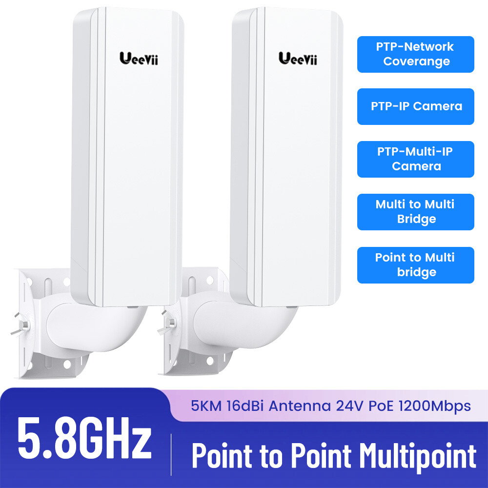 UeeVii 1Gbps 5KM Gigabit WiFi Bridge CPE Point to Point 1200Mbps Wireless Bridge