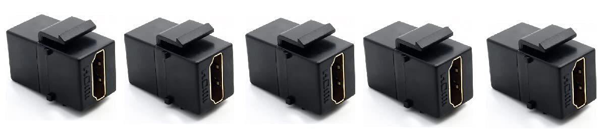 HD 2.0 Black Keystone Adapter Coupler F/F 5 Pack Fiber Optic Connector Network