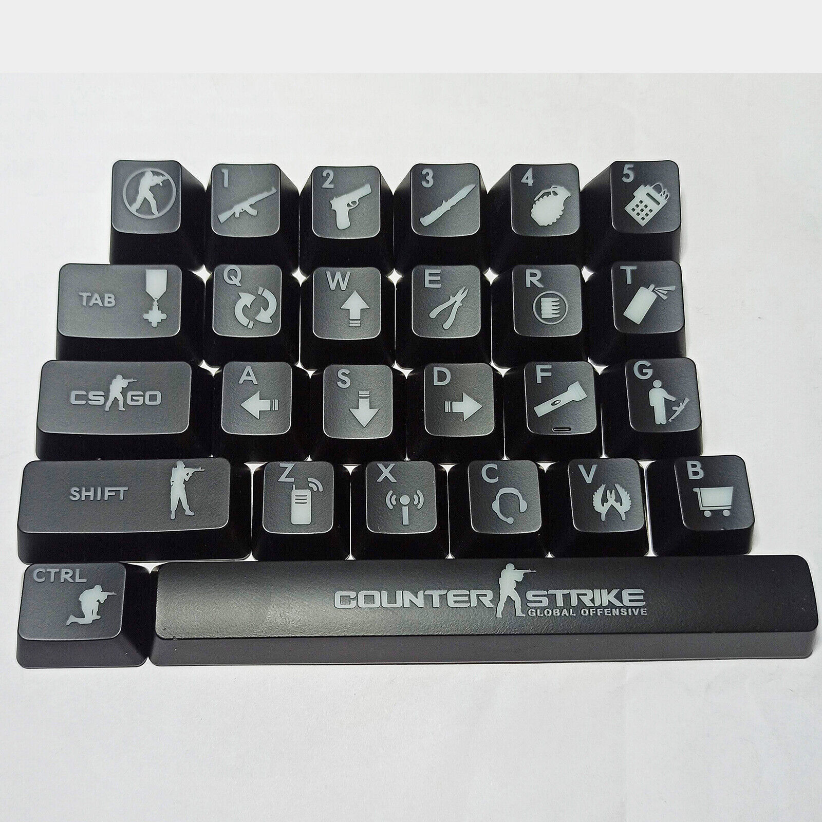 26 Keys ABS Keycaps Gaming Shot Backlit Keycap Mechanical Keyboard Accessories