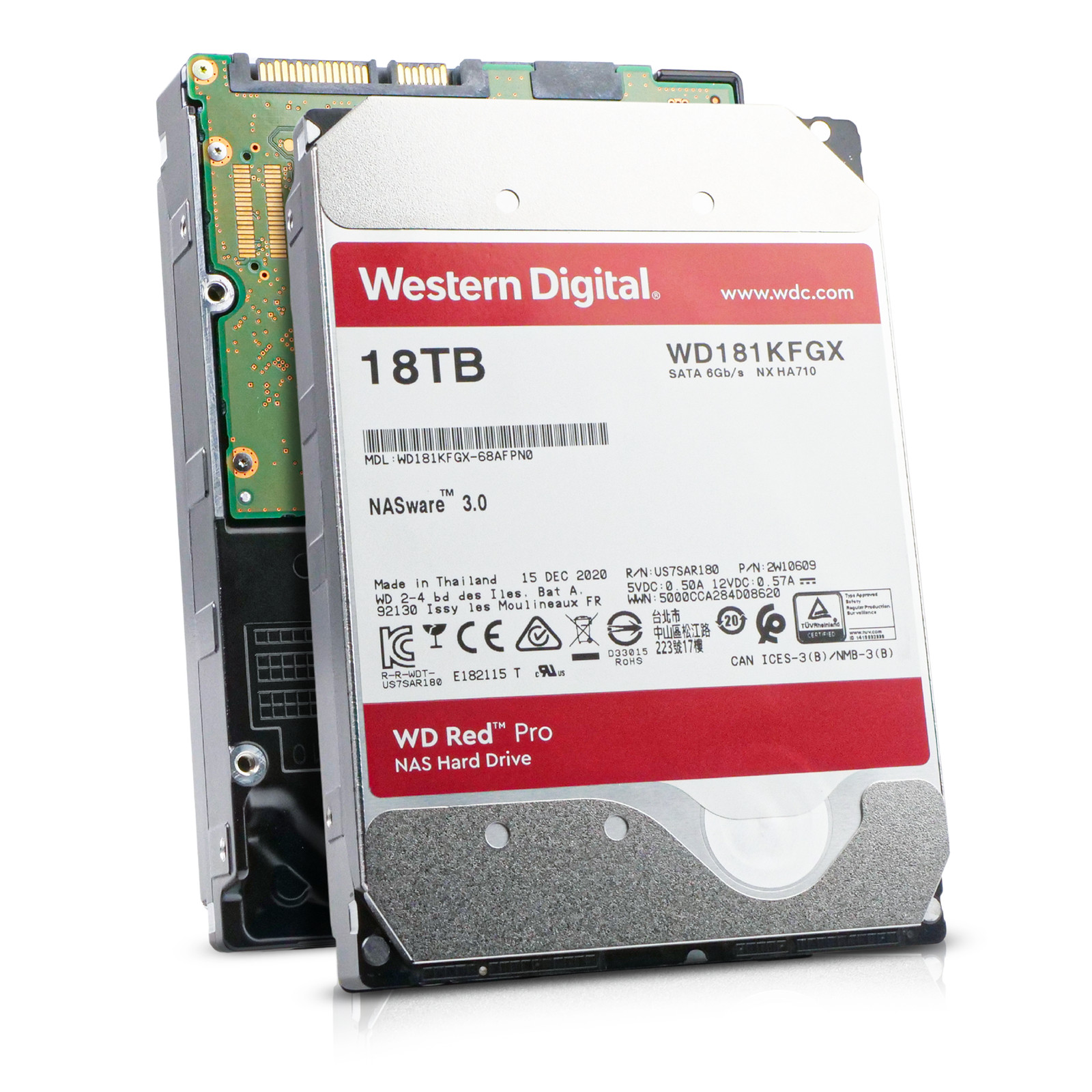 WD Red Pro 18TB WD181KFGX 7.2K RPM SATA 6Gb/s 512e 3.5" NAS HDD