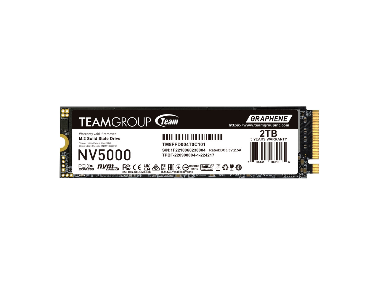 Team Group NV5000 M.2 2280 2TB PCIe 4.0 x4 with NVMe Internal Solid State Drive