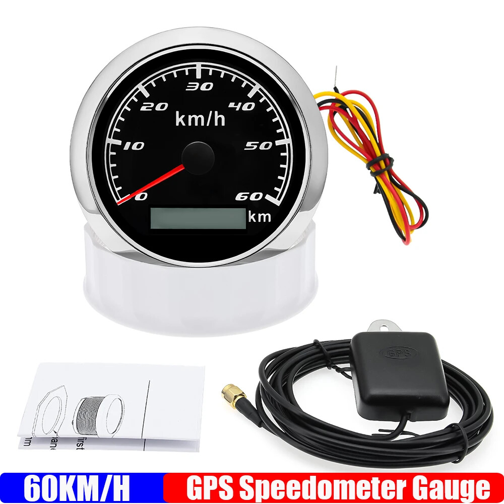 Light 60/120KMH 85MM GPS Speedometer Gauge Motorcycle Boat Car Truck Speed Gauge