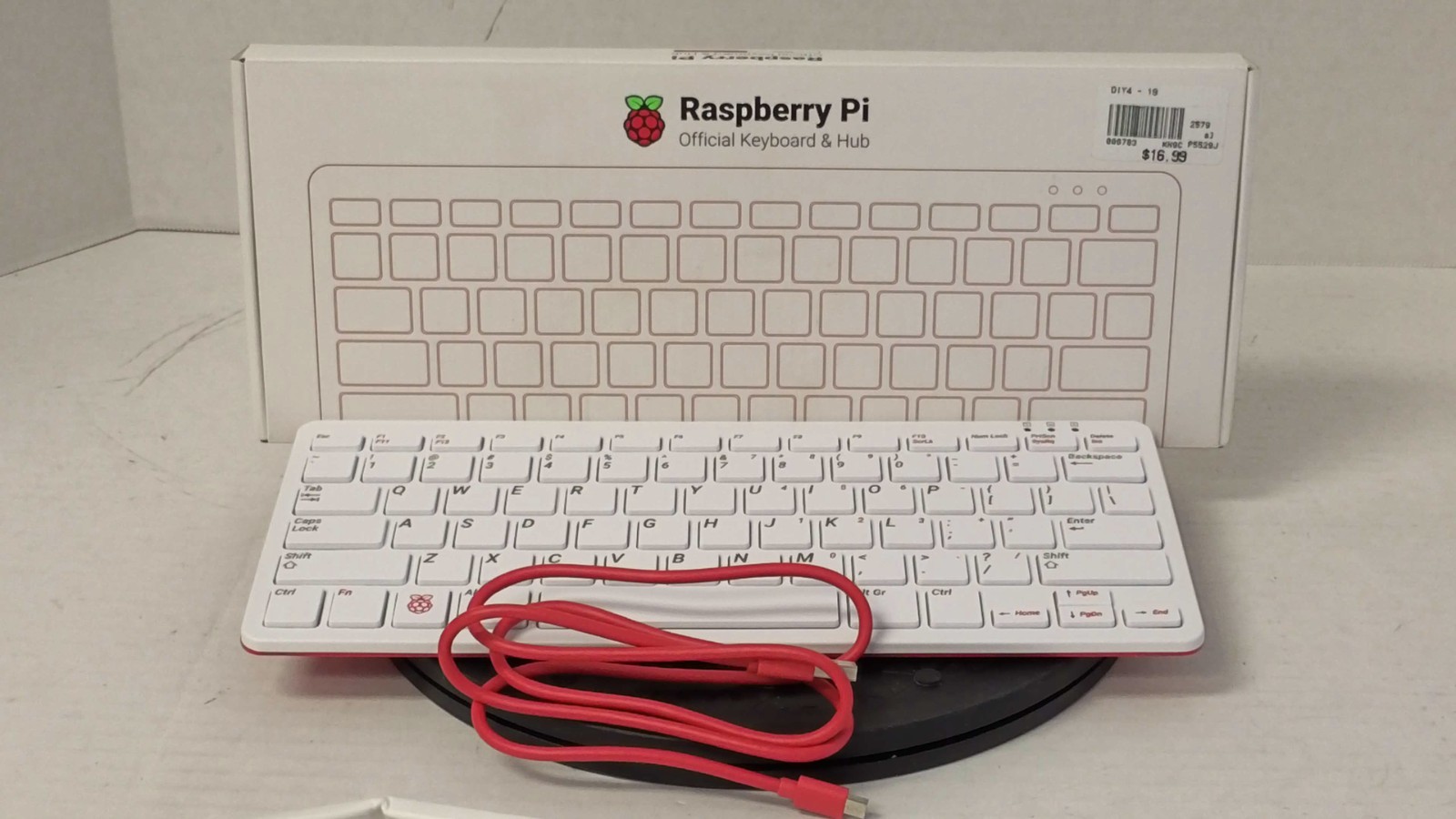 Raspberry Pi Official Keyboard & Hub, Red & White