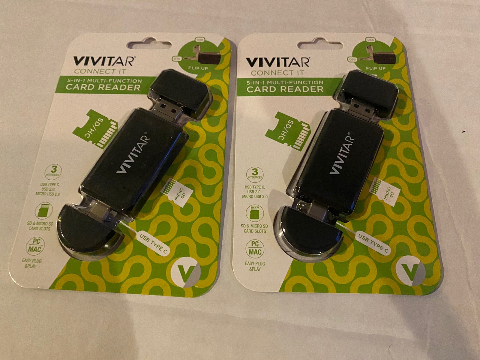 Vivitar Connect It 5-1 Multi Function SD & Micro  USB Card Reader Set Of 2