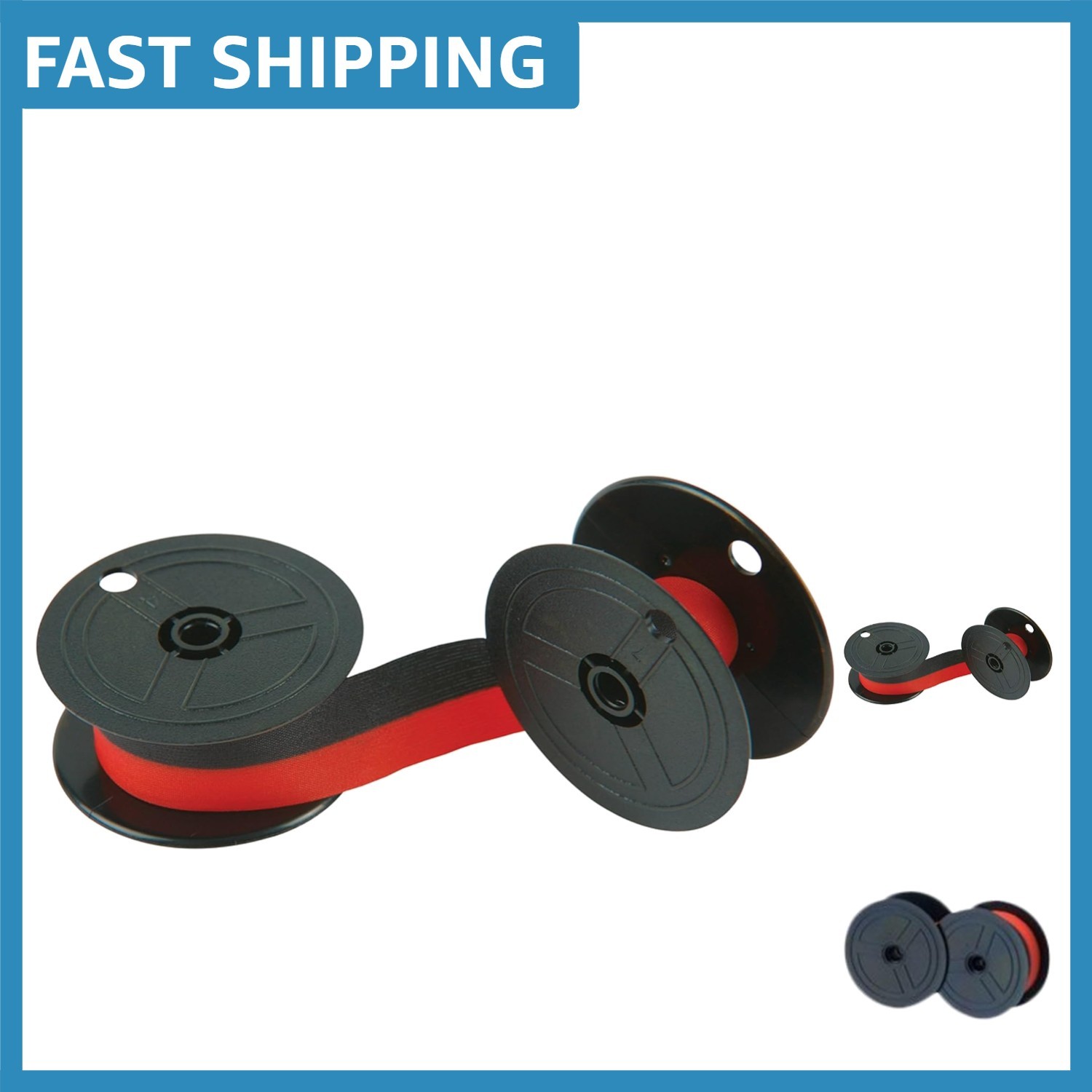 Universal Twin Spool Calculator Ribbon Black/Red - 6 Durable Cartridges